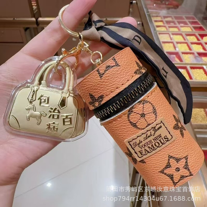 足金999好运福袋包治百病手机挂件含金20mg钥匙扣迷你耳机口红包|undefined