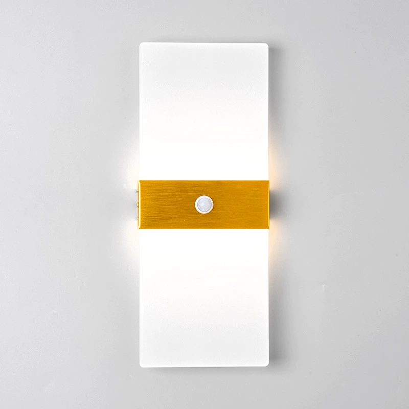 Светодиодный человеческий инфракрасный индукционный настенный светильник алюминиевый светодиодный настенный светильник современный минималистичный акриловой коридор BD02
