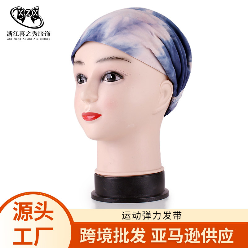 厂家宽边运动弹力发带瑜伽发带止汗吸汗马卡龙头带包腰发带女批发