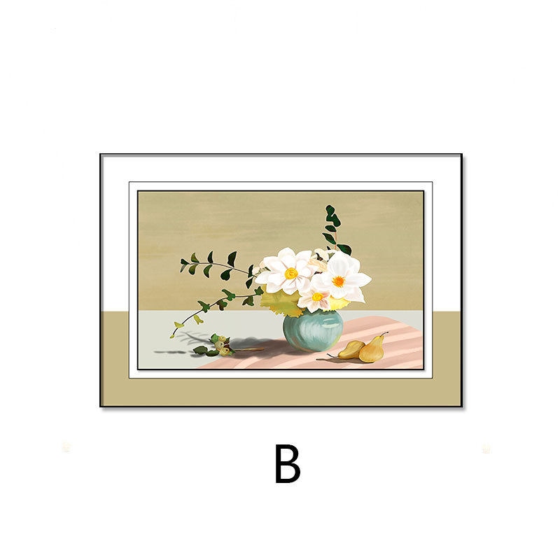 Pintura de decoración de restaurante, flores de lujo ligeras, micro tallado tridimensional, pintura colgante, mesa de comedor, mural, pasillo, dormitorio, pintura decorativa individual