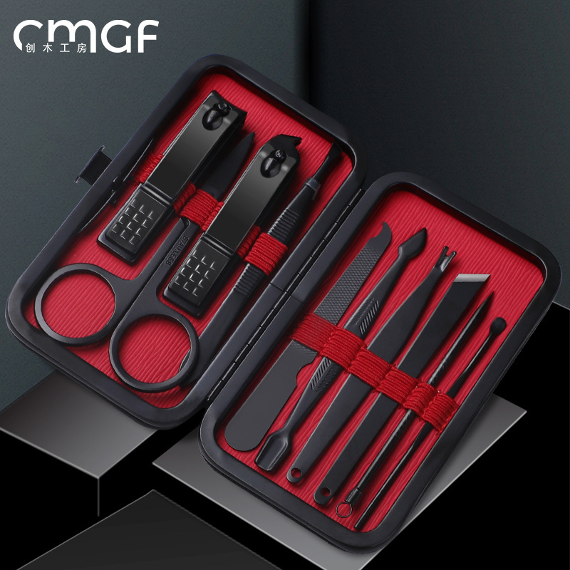 Acero inoxidable casero regalos para hombres alicadores de uñas oblicuos conjunto de cortadores de uñas cortadores de uñas