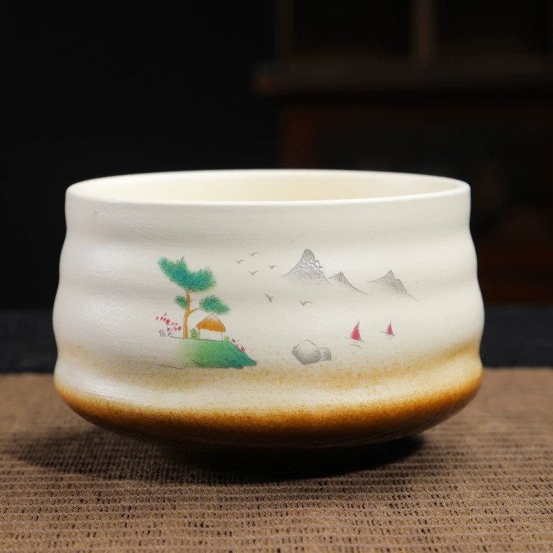 Sansui, sticker, matcha, tea cup, ceramic set, gradient