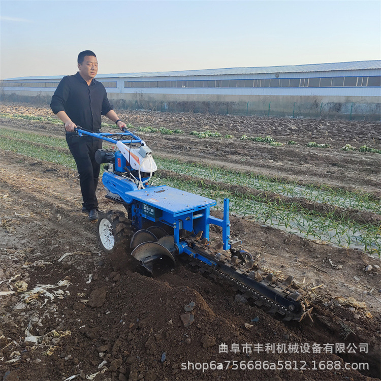 农用山药种植挖沟开沟机 柴油款电启动链条式开沟机195 风冷动力