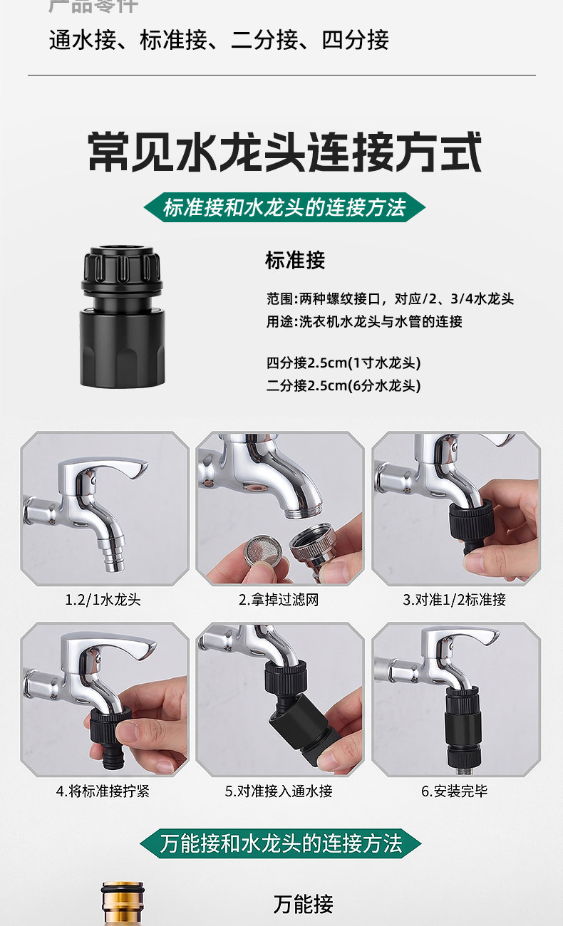 Green Forest High-Pressure Car Wash Water Gun for Home Use, Window and Yard Cleaning, Telescopic Hose, Connects to Tap Water, Powerful Pressure-Boosting Nozzle
