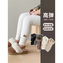 秋冬季女童加绒加厚开裆宝宝打底裤儿童保暖裤外穿可爱小童不连脚
