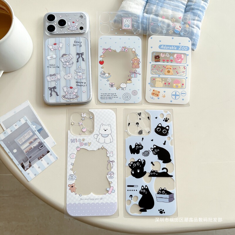 Cartoon Pet Back Film Suitable for Apple Mobile Phones Iphone16/17Pro17Promax Back Film and Lens Film