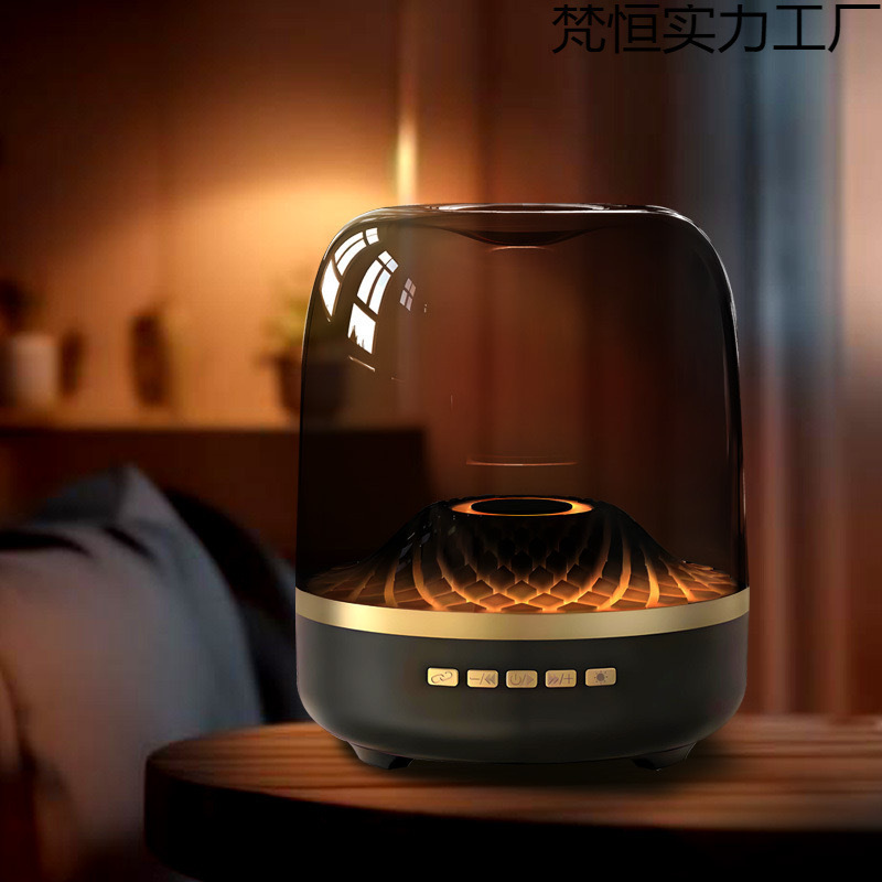 琉璃四蓝牙音箱音量氛围灯电脑桌面礼物家用透明音响立体声|undefined