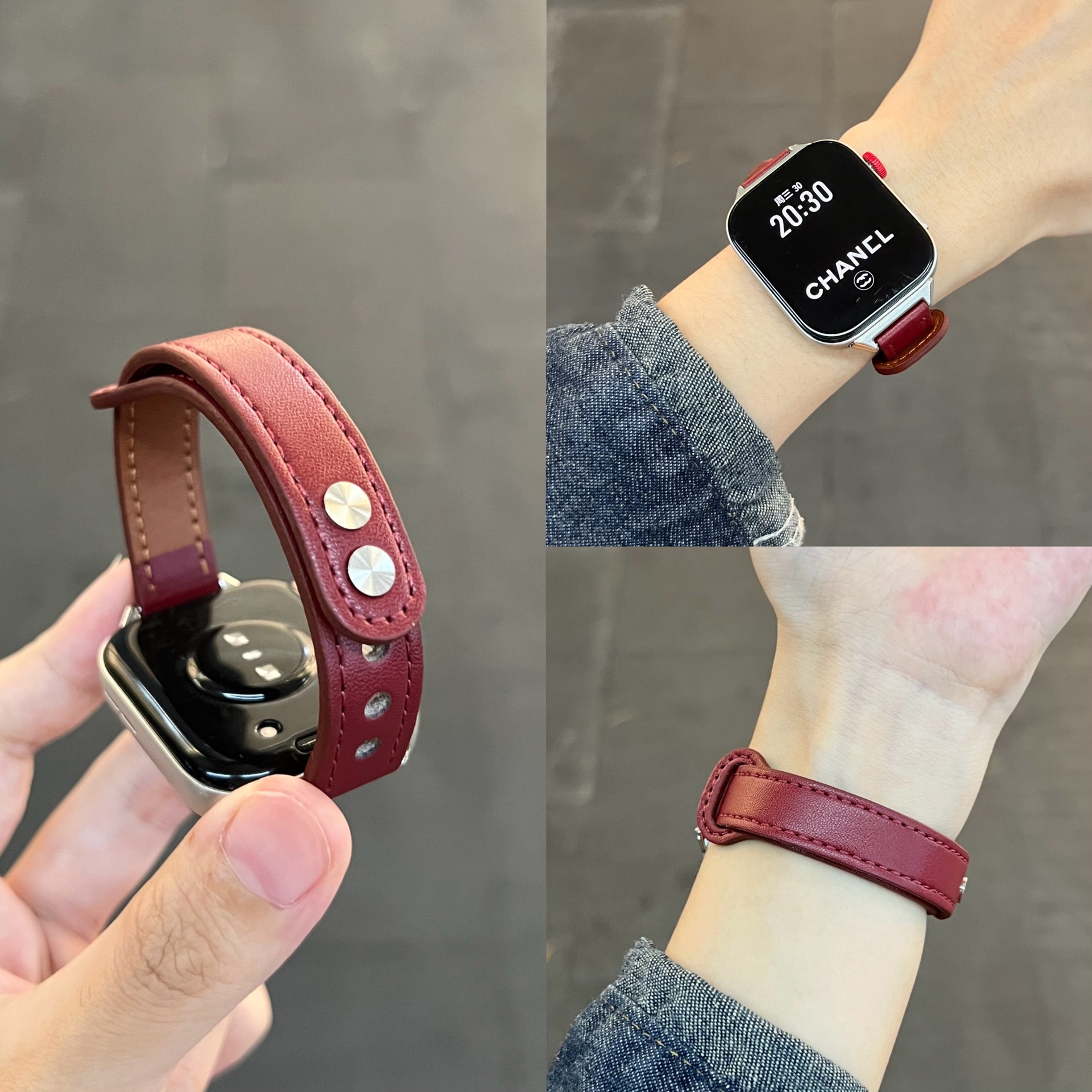 Suitable for Huawei Bracelet Watch Fit4/4Pro Strap 3/2/1 New Ancora Red Double Stud Wristband for Women