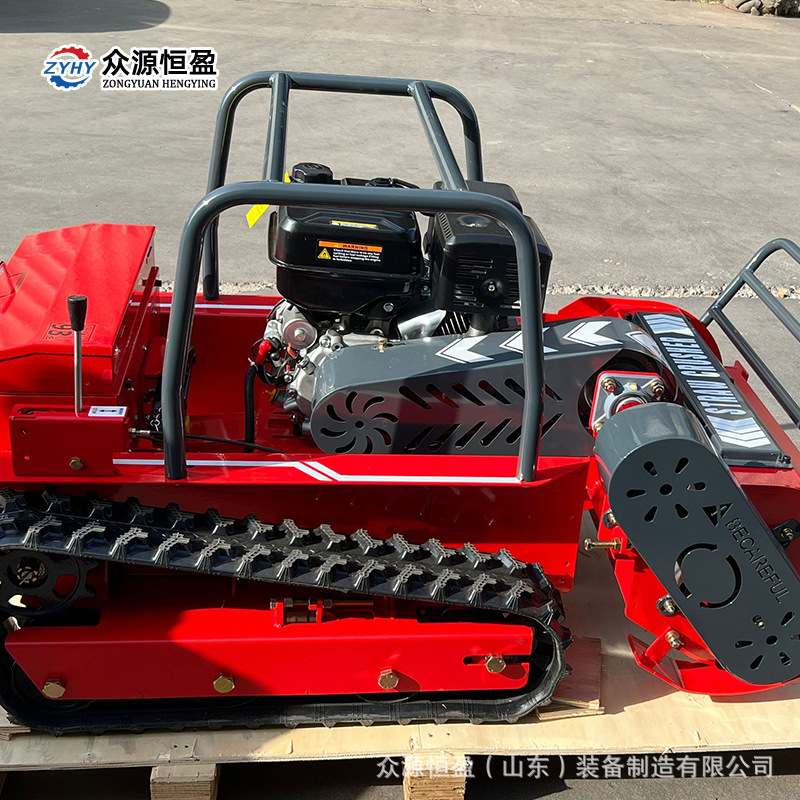 遥控果园碎草机 柴油196cc燃油割草机 厂家155马力履带式割草机