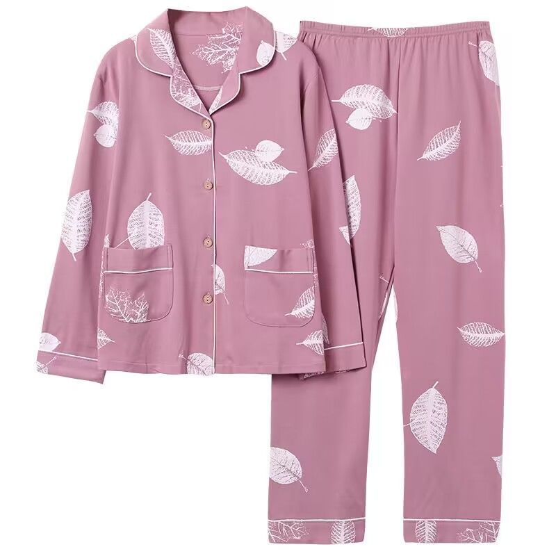 Pijamas traje de algodón puro Mujer % primavera y otoño verano manga larga dulce REDUCCIÓN DE EDAD homewear al aire libre