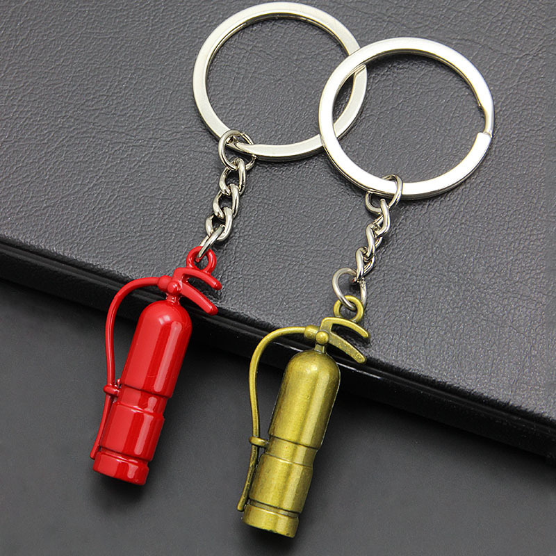 Fire Extinguisher Keychain Model Creative Firefighter Promotional Gifts Key Chain Pendant