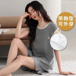 新款莫代尔睡衣女夏无袖灰色薄款中青年简约休闲可外穿圆领家居服