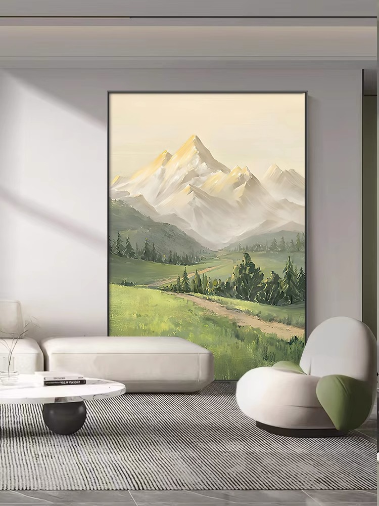 Simple and light luxury living room hanging paintings