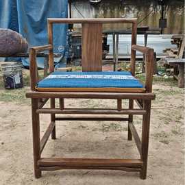 老榆木椅子新中式明式太师椅实木茶椅圈椅家用客厅靠背椅家用餐椅