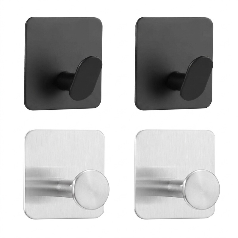 Cross-Border Stainless Steel Hooks, Strong Adhesive Hooks, Door Hooks, Hardware Hooks for Hanging Clothes, No-Drill Metal Coat and Hat Hooks Cross-Border Stainless Steel Hooks, Strong Adhesive Hooks, Door Hooks, Hardware Hooks for Hanging Clothes, No-Drill Metal Coat and Hat Hooks