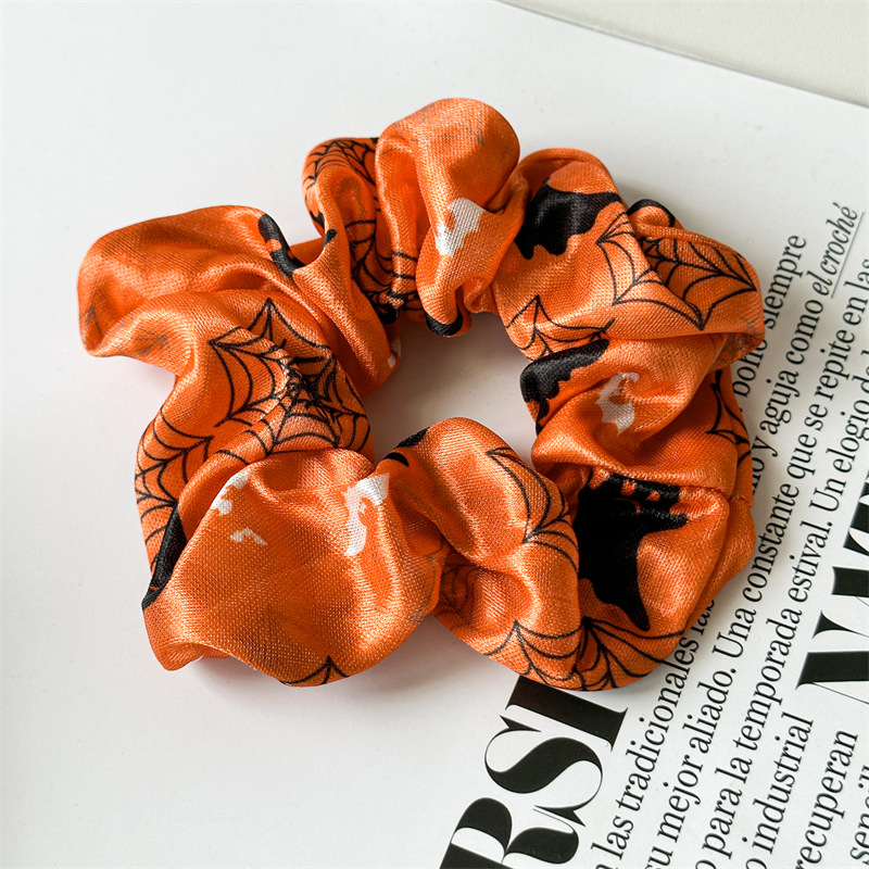 Hip-Hop, Funny Style Women's Hip-Hop Funny Halloween Pattern Printing Pumpkin Cloth Hair Tie