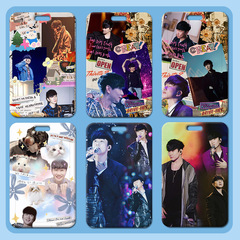 林俊傑卡套批發塑料滑蓋學生校牌飯卡胸牌小卡工作證卡套門禁公交