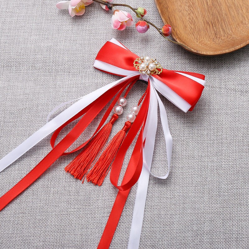 Beads pearl, hairgrip with bow