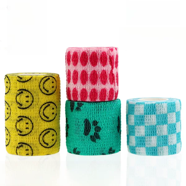 Manufacturer's Ready-Made Printed Pet Tattoo Self-Adhesive Elastic Bandage Non-Woven Elastic Self-Adhesive Breathable Sports Bandage