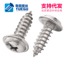 【1.4m1.7m2m2.3m2.6m3m4m5】304不锈钢圆头十字带垫自攻螺丝带介