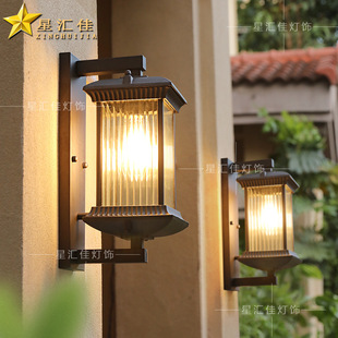 Modern Chinese Style Outdoor Wall Lamp Waterproof Villa Courtyard Retro Outdoor Balcony Gate Pillar Exterior Wall Lamp on Both Sides