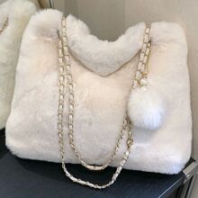 Women Fluffy Crosssbody Bag Soft Plush Satchel Bag Faux Fur