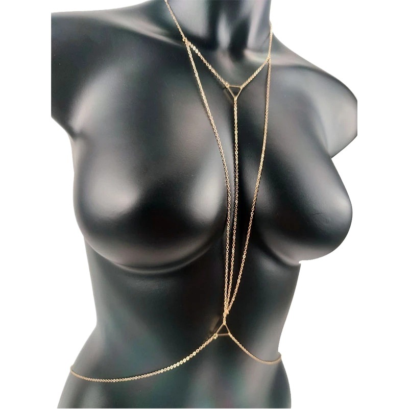 Sexy joyería del cuerpo cadena pecho gótico encanto cuerpo cadena mujeres bikini verano accesorios playa cintura cadena