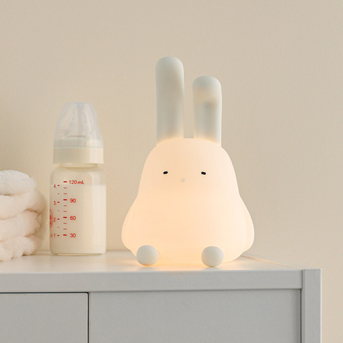 Fold-eared Rabbit Night Light USB Rechargeable Dimming Pat Lamp Children's Creative Gift Bedside Timing Pat Silicone Lamp
