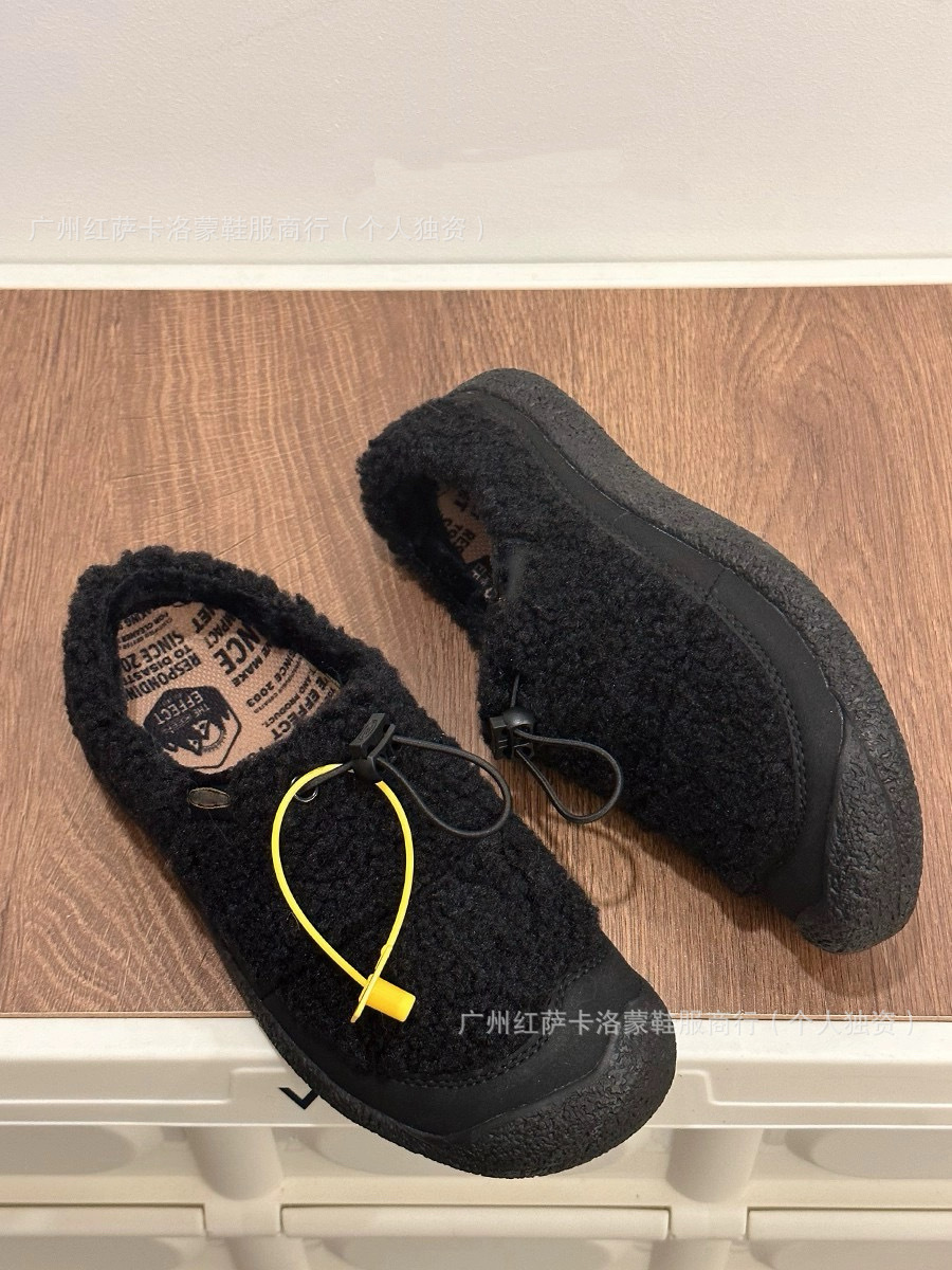 Zapatos Pitian transfronterizos de otoño y invierno SLIDE Cohn cordero zapatos de mujer calentados zapatos de lana al aire libre