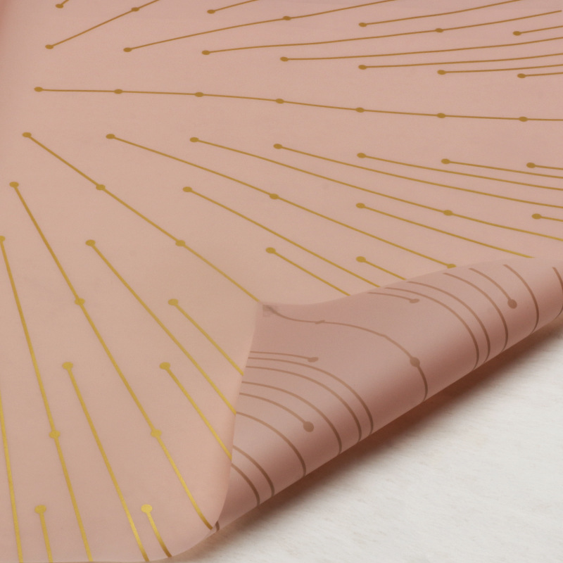 Huaxi transfronterizo amor punto de partida de papel de embalaje de flores Hansu impresión de hilo de oro impermeable papel de niebla florista al por mayor