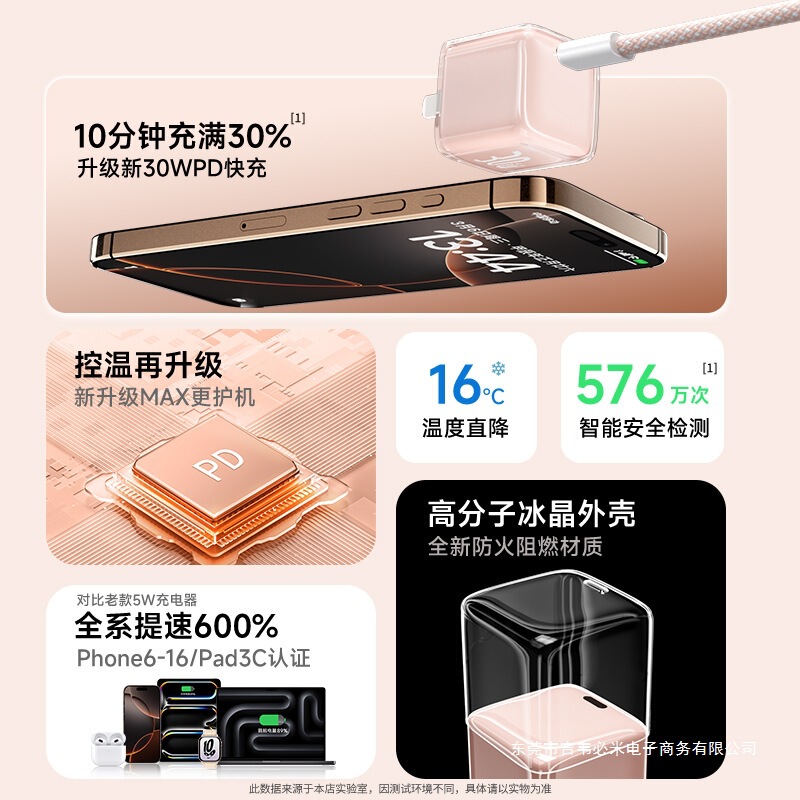 窒化ガリウム 30W 急速充電ヘッド Apple 充電器 iPhone14/13/12/16 急速充電プラグ 15porm に適しています|undefined