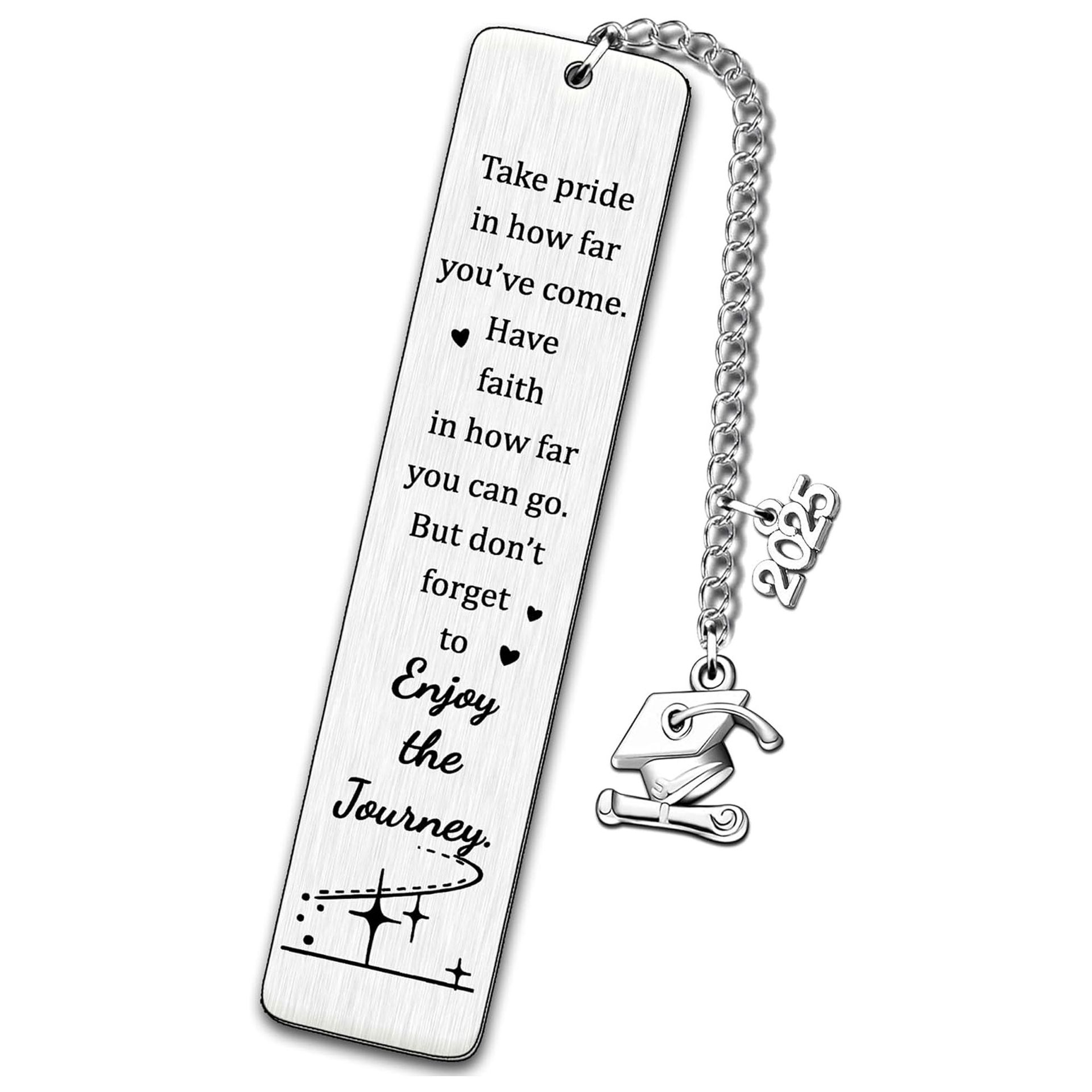 Marcadores de acero inoxidable europeos y americanos Regalos de la temporada de graduación Grabado con láser Gracias Regalos del día del maestro Libro Marcadores de metal