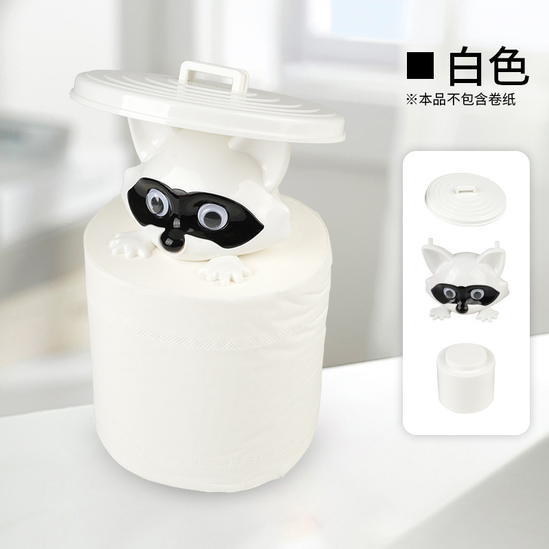 跨境爆品3D打印浣熊卫生纸架创意摆件卷纸架浴室小浣熊造型纸巾架|undefined