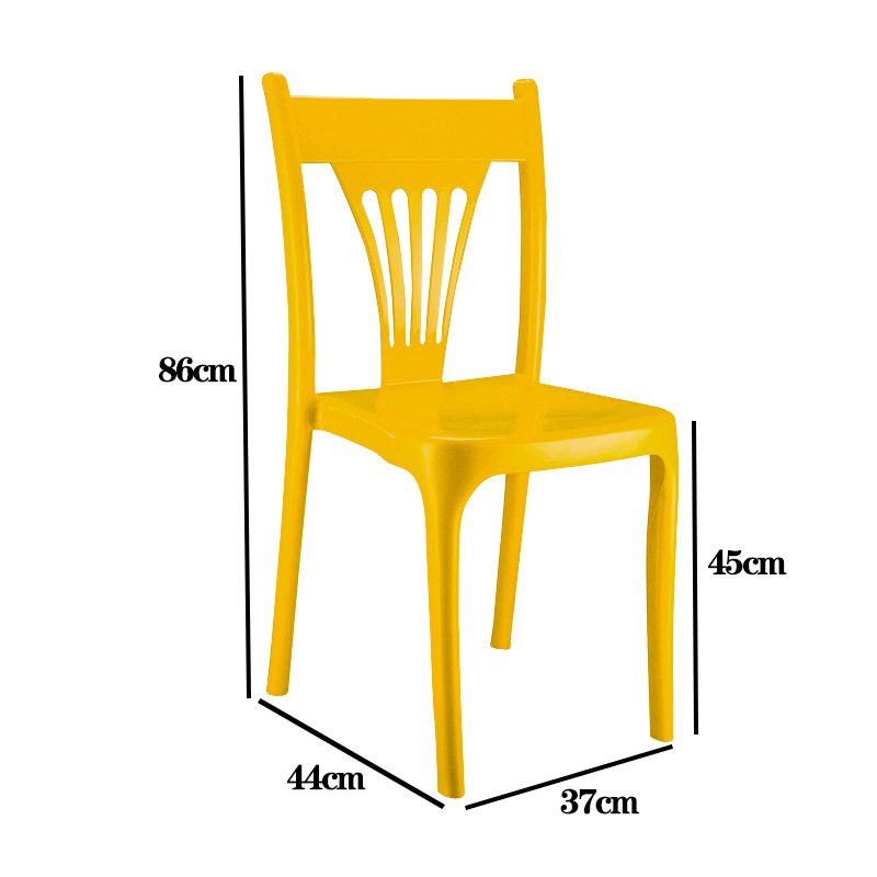 Silla trasera de plástico engrosada puesto grande Silla de comedor Silla de restaurante hogar al aire libre playa adulto rápido comedor silla de plástico taburete