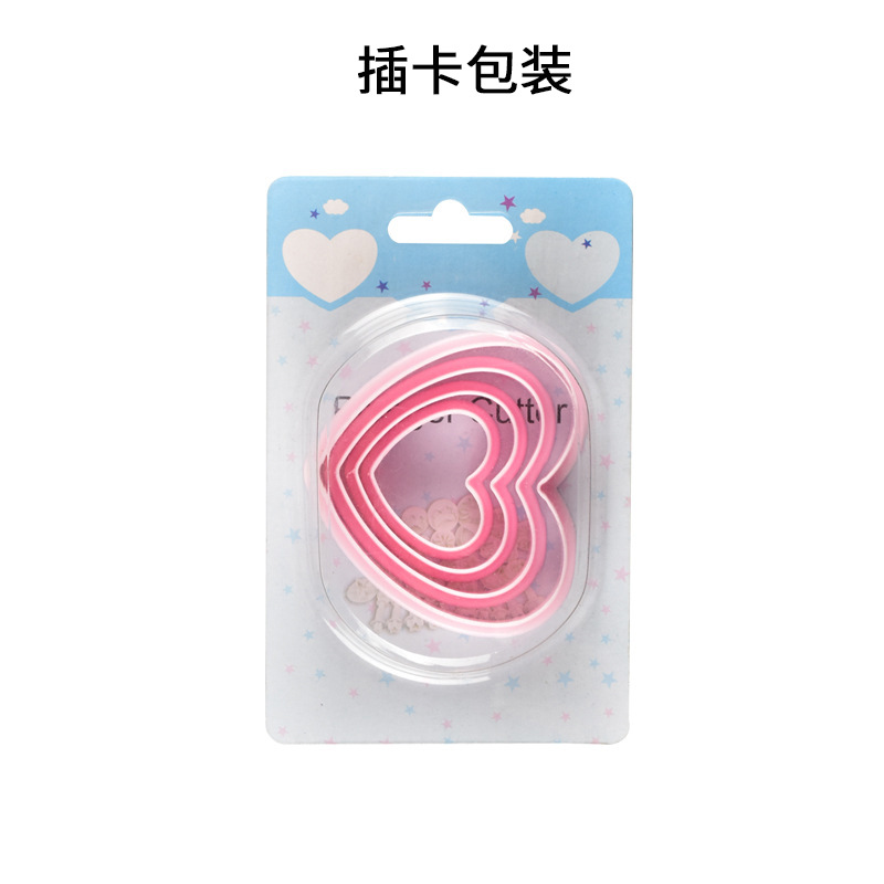 Nuevo cortador de galletas en forma de corazón, herramienta de repostería de plástico en forma de corazón, molde de arcilla para pasteles de fondant.