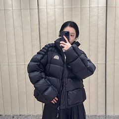 蒙家25ss M家新款CR联名款立领拉链徽标羽绒服 男女同款