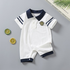 Baby half-sleeve romper suit for summer newborns, unisex, short-sleeve romper, thin version, baby harrier, crawling suit