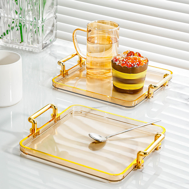 Nordic Style Square Solid Color Tray Household Tea Cup Combination suit Internet Celebrity Ins Creative Plastic Food Fruit Plate