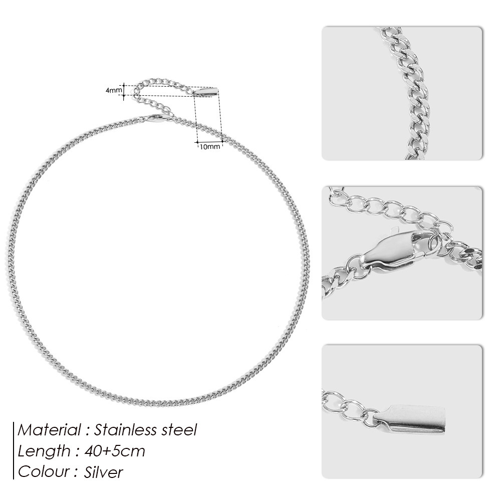 Lina Girl St.delan Cubaanse ketting voor mannen en vrouwen, roestvrijstalen halsketting, klassiek en veelzijdig, 14k verguld, choker, grensoverschrijdende groothandel_voghion.com