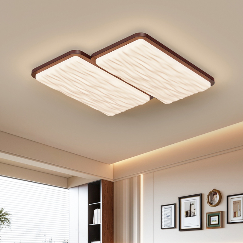 Lámpara de sala de estar de estilo medio, lámpara de techo, lámpara de dormitorio de estilo japonés, lámpara de dormitorio de estilo japonés, casa de familia retro americana, lámpara principal de nogal