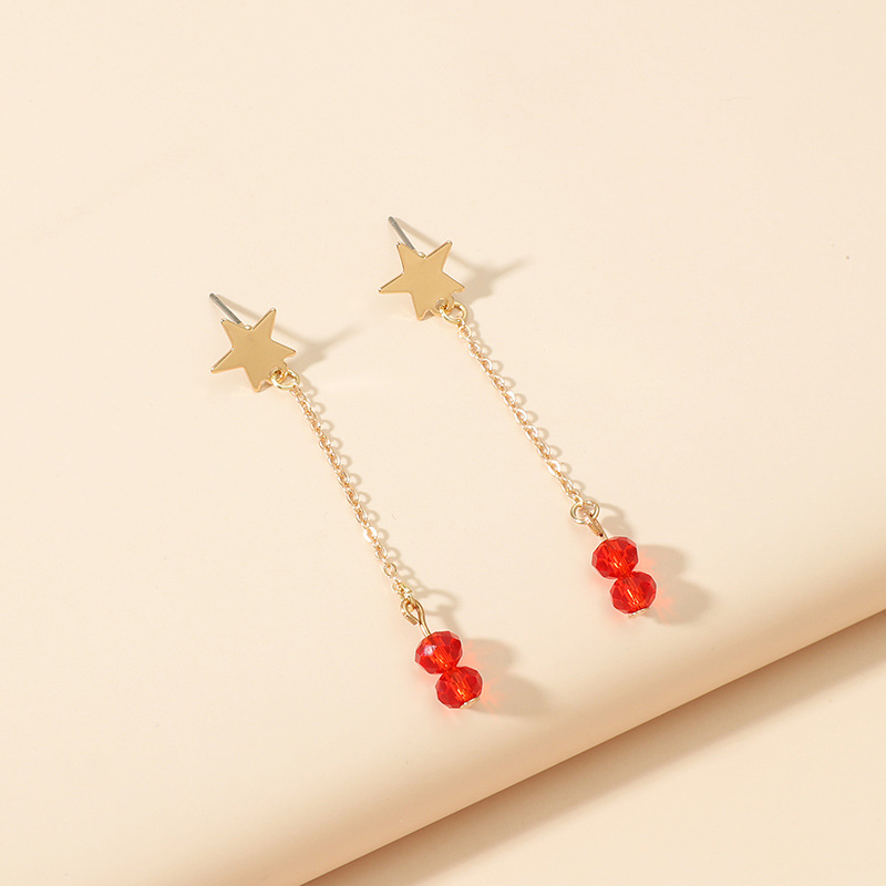 Five-pointed Star Tassel Earrings display picture 3