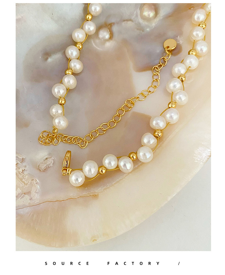 Fashion Portrait Pearl Beaded Pendant Necklace 1 Piece