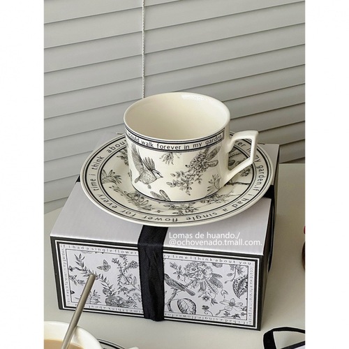 法式ins复古陶瓷高颜值咖啡杯碟高级感下午茶小众伴手礼送礼盒