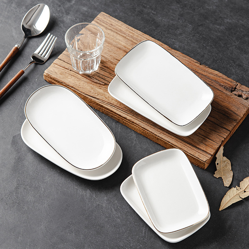 Pure White Hotel Ceramic Towel Dish, Soap Dish, Oval Rectangular Gold-Rimmed Towel Holder, Wet Towel Tray, Towel Tray Pure White Hotel Ceramic Towel Dish, Soap Dish, Oval Rectangular Gold-Rimmed Towel Holder, Wet Towel Tray, Towel Tray