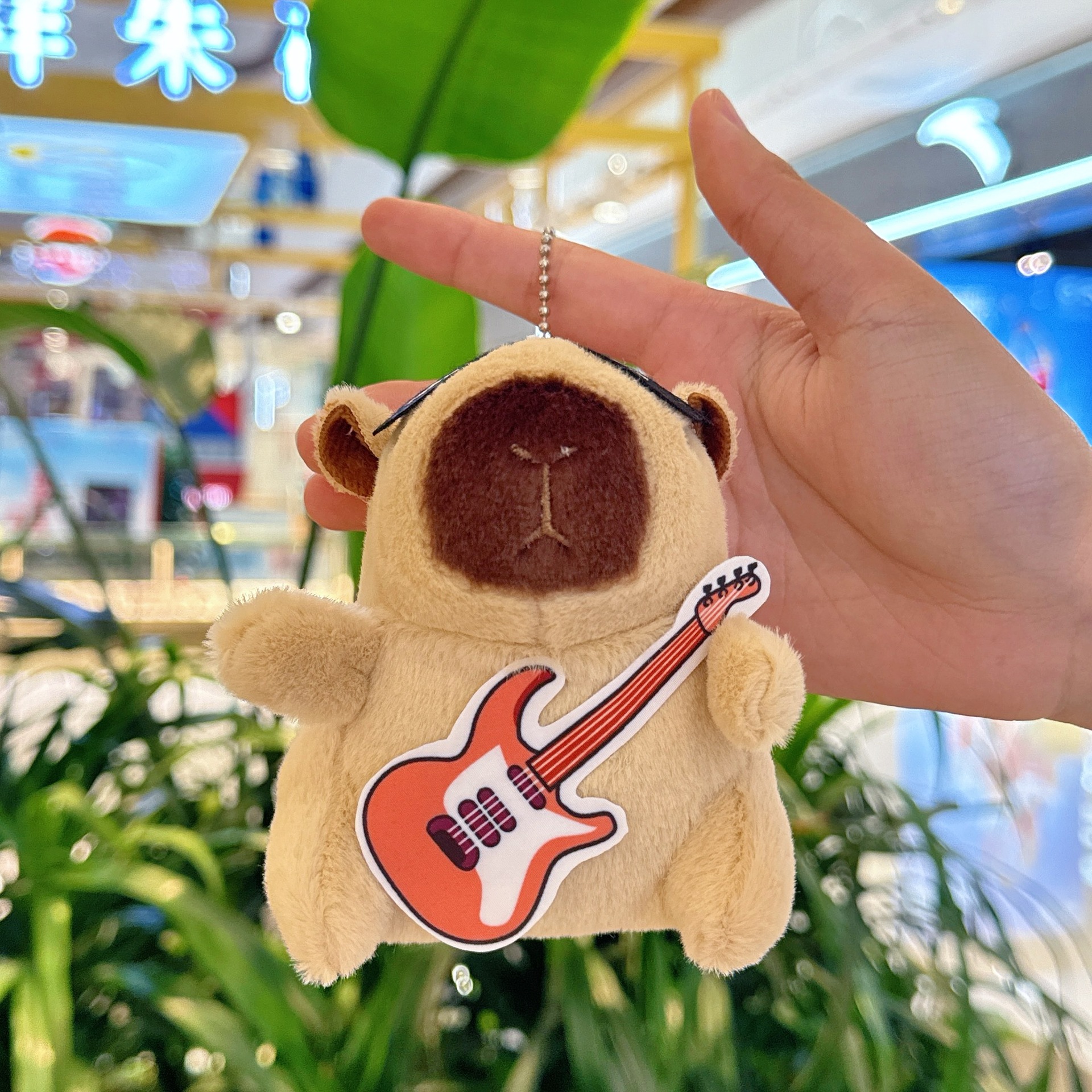 오렌지 기타 라이트 브라운 카피바라 + 비드 체인