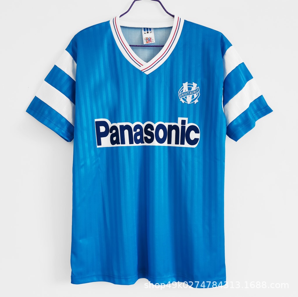 1990 Marseille away retro soccer jersey
