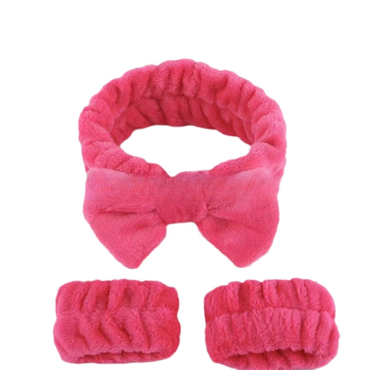 기계 스티치 활 헤어밴드 1 + 손목 2-로즈 레드 (3 세트)(20*12*3.5cm 62g)