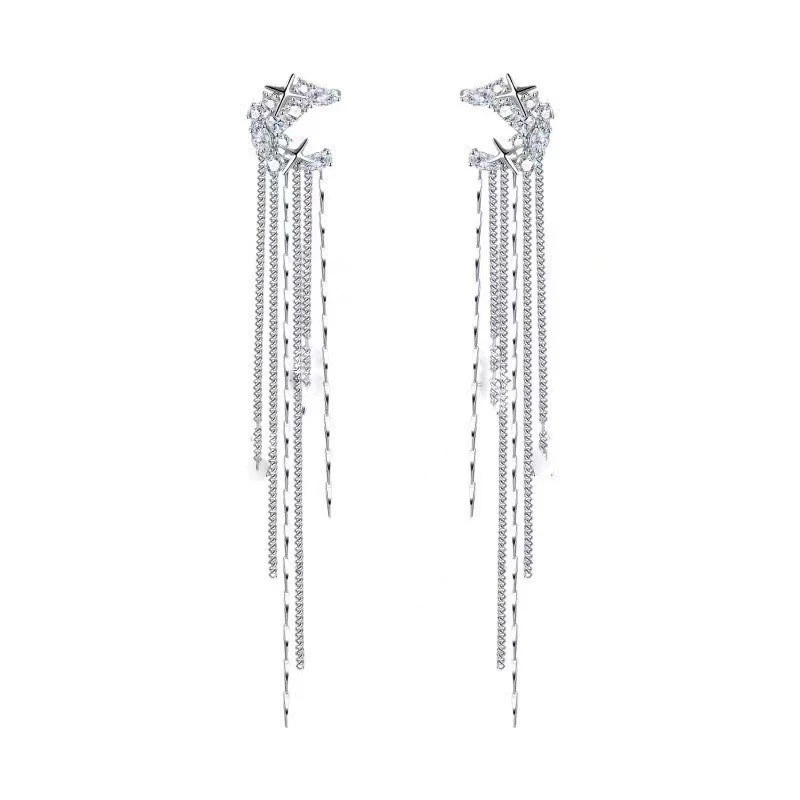 Неоднородные серьги-потьки (каблуки) с Diamonds, стиль флер-лукс, одиночные и парные варианты