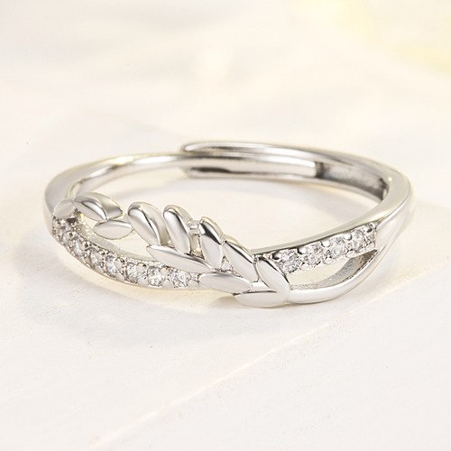 New Mai Xiang happy couple ring men and women open ring fashion creative wheat ear couple ring