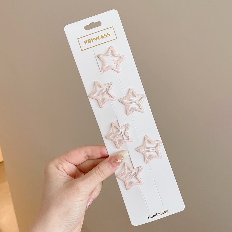 Lindo pentagrama estrella horquilla femenina lado Bangs BB clip horquilla para niños dopamina accesorios para el cabello pequeño clip tocado